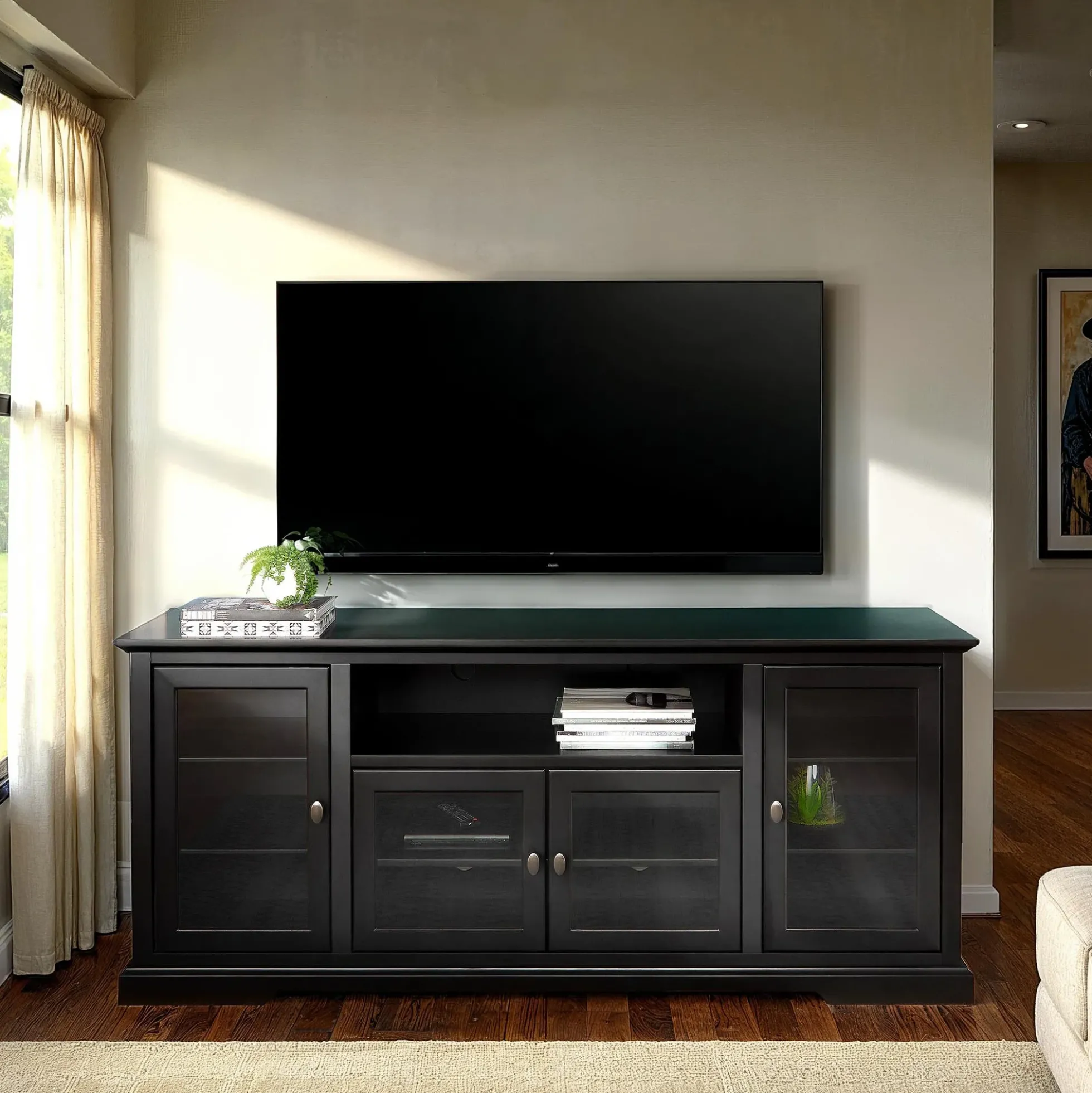 70" Highboy Style Wood TV Stand