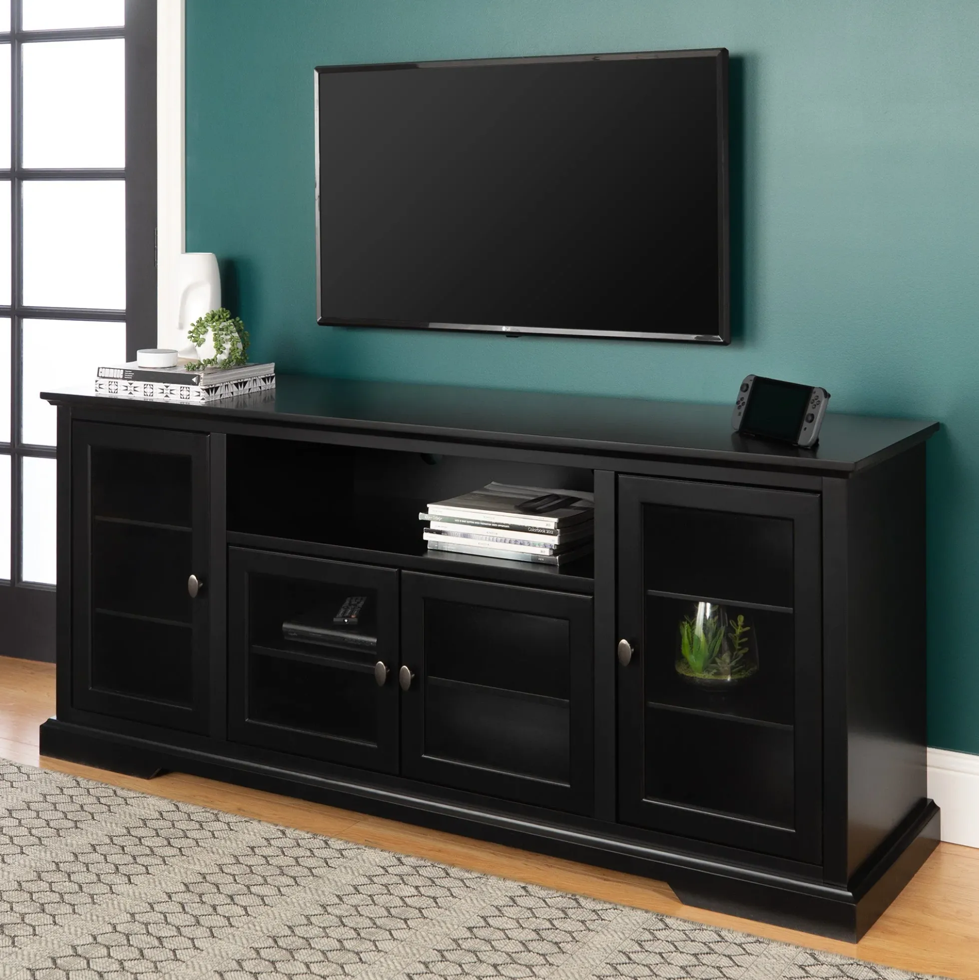 70" Highboy Style Wood TV Stand
