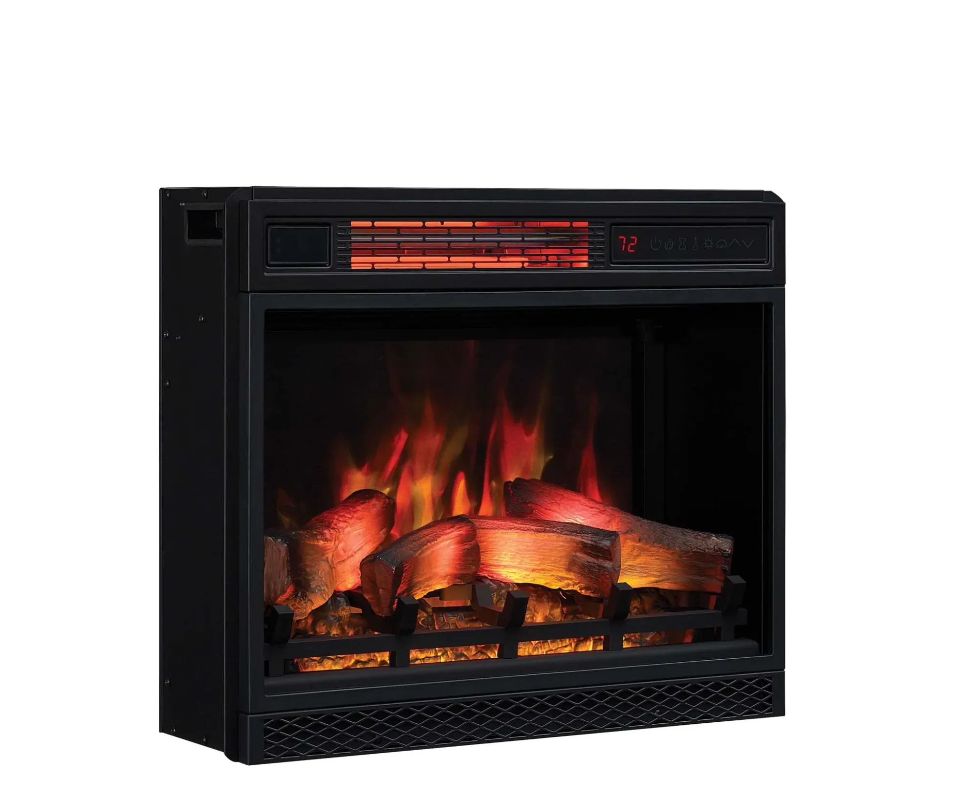 23" Recessed/Wall-Mount 3D Infrared Quartz Electric Fireplace Insert with Safer Plug® & Safer Sensor™ & Remote