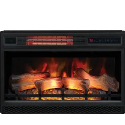 26" Recessed/Wall-Mount Infrared Quartz Fireplace Insert with Remote