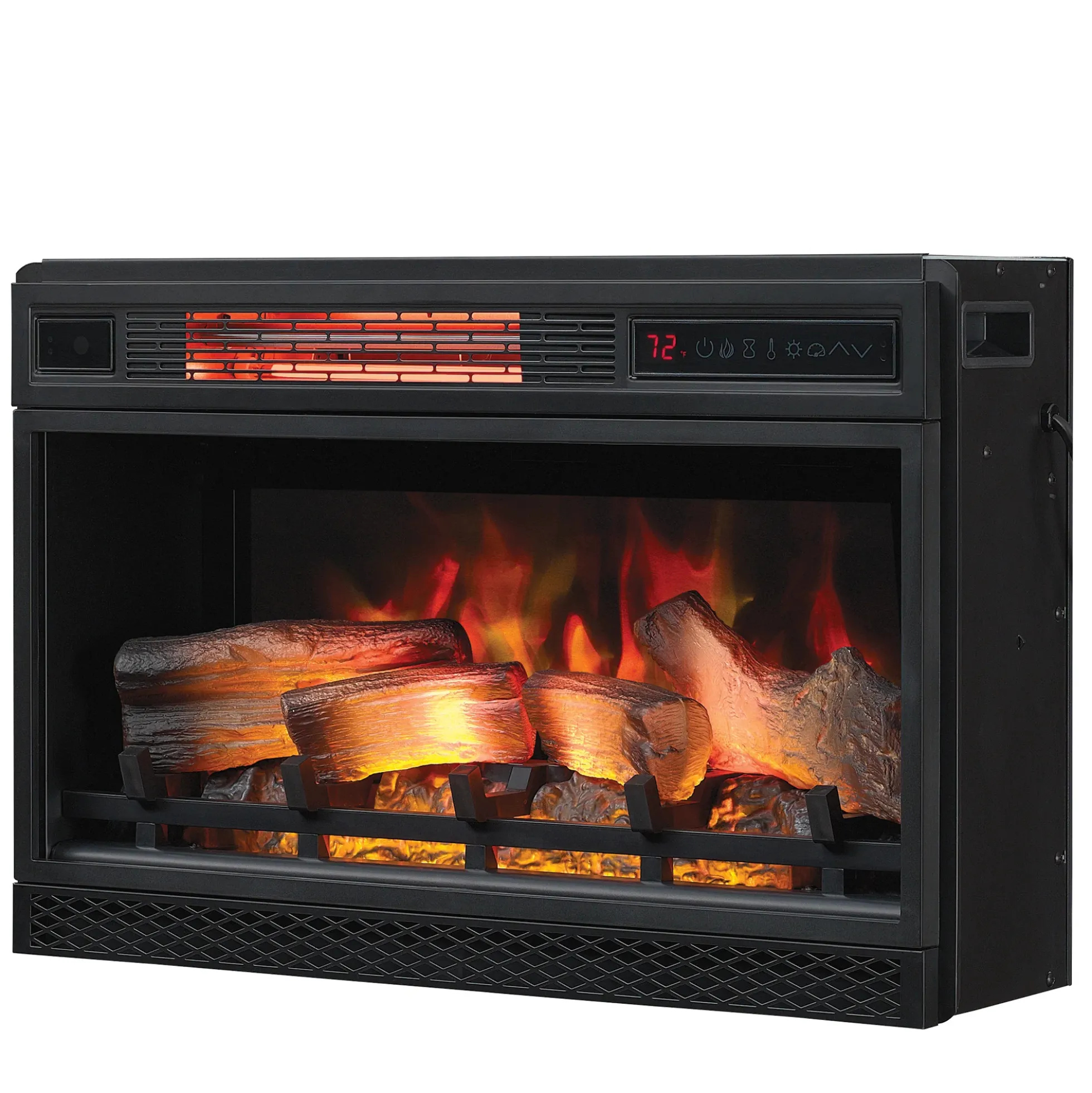 26" Recessed/Wall-Mount Infrared Quartz Fireplace Insert with Remote