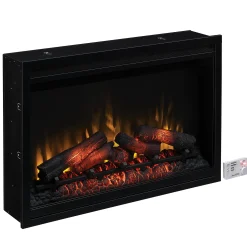 36” Recessed/Wall-Mount Traditional Electric Fireplace Insert with Remote