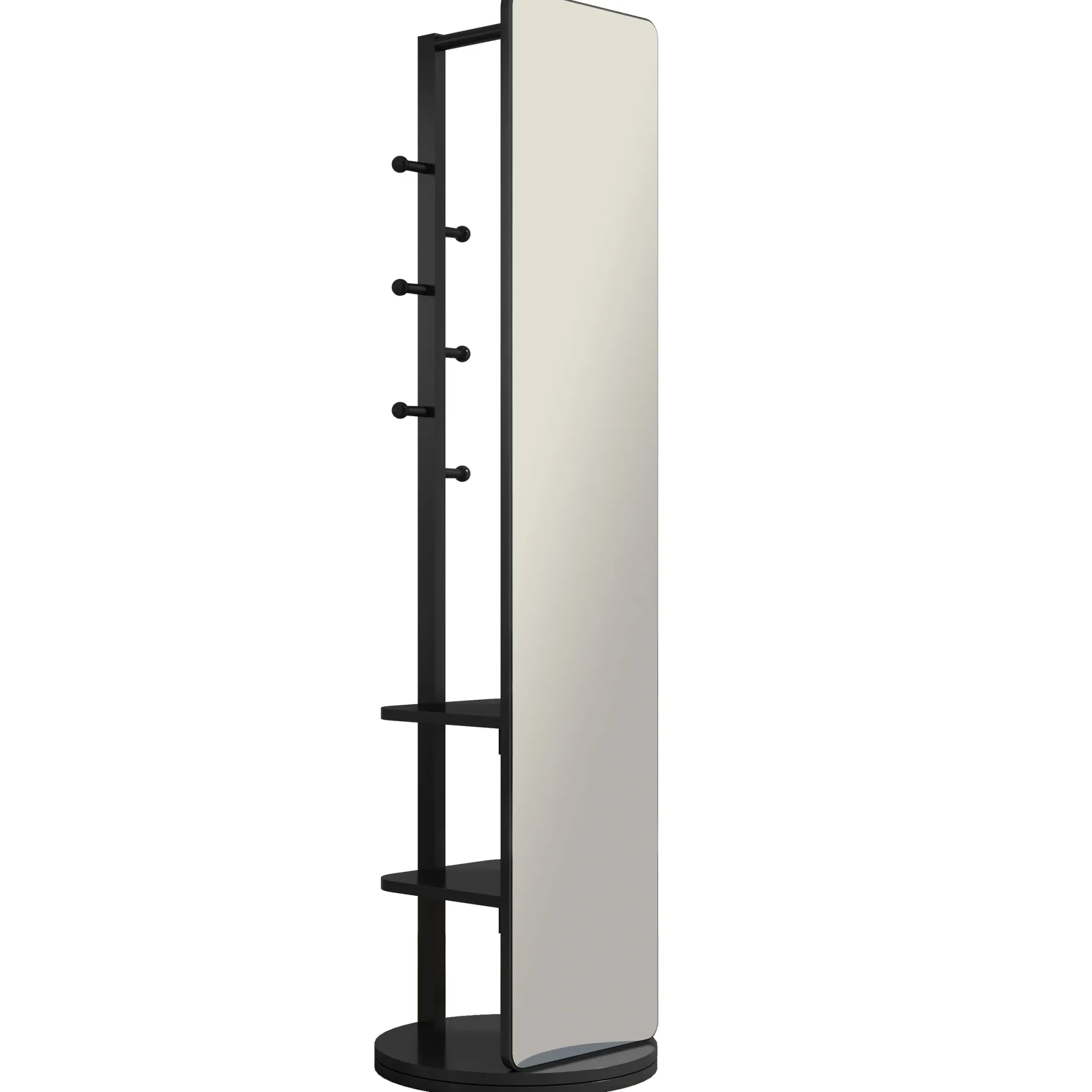 360° Rotating 69'x16' Multifunctional Full Length Mirror with Storage