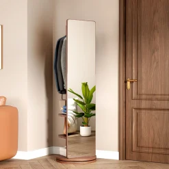 360° Rotating 69'x16' Multifunctional Full Length Mirror with Storage