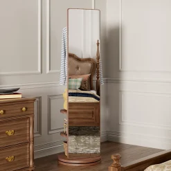 360° Rotating 69'x16' Multifunctional Full Length Mirror with Storage