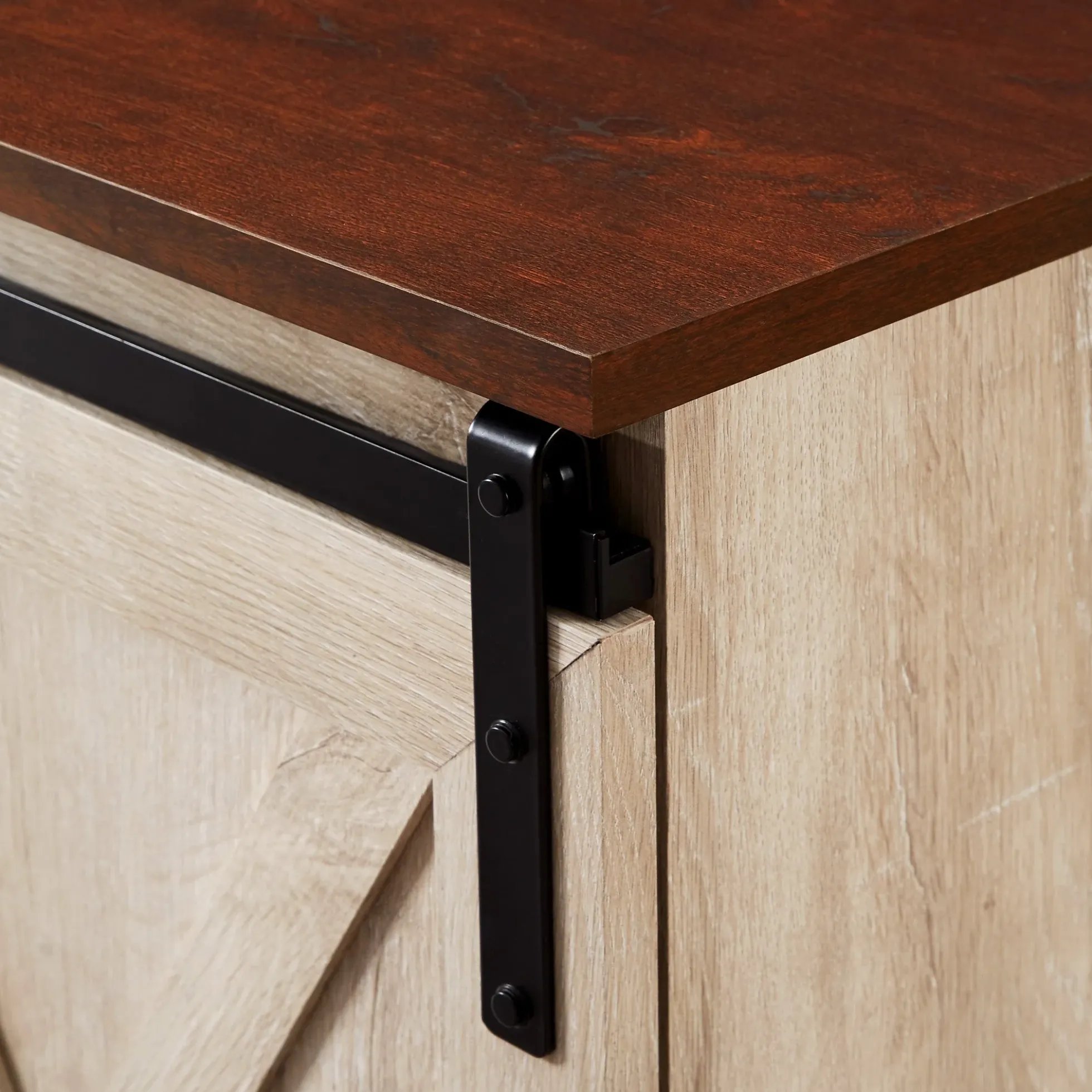 52" Sliding Barn Door Corner TV Stand