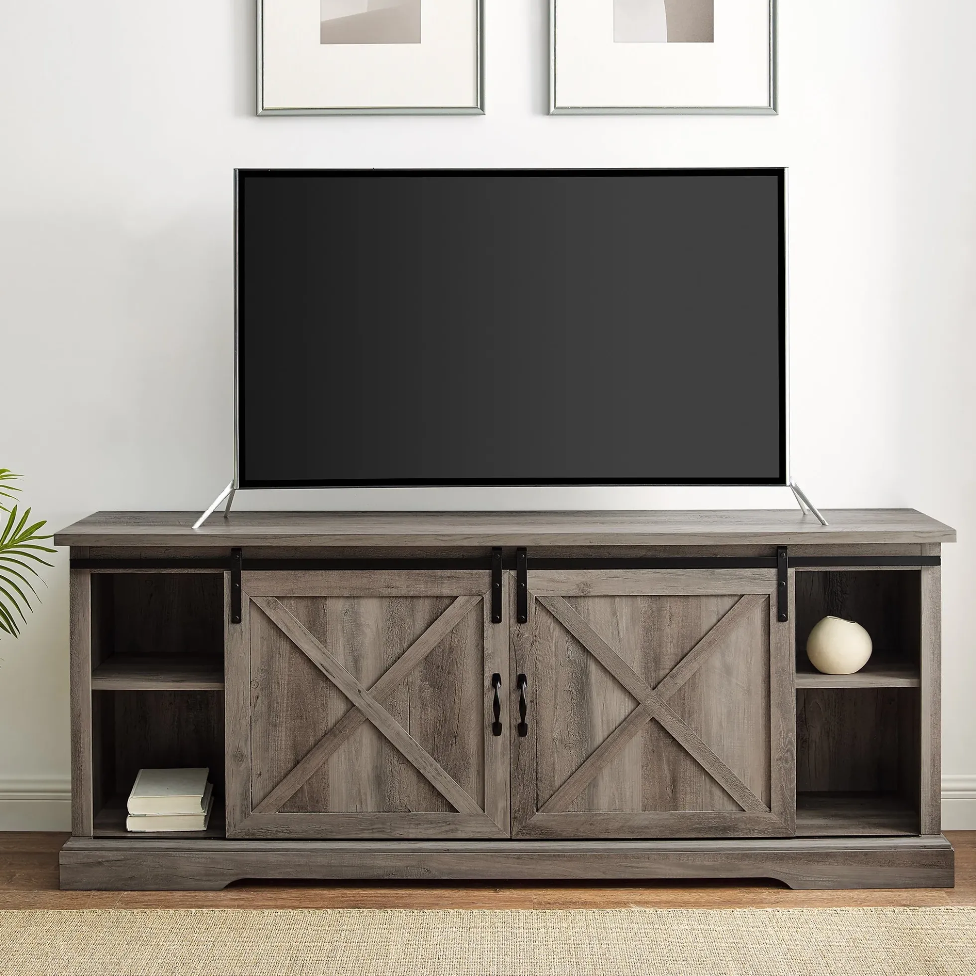 70" Sliding Barn Door TV Console