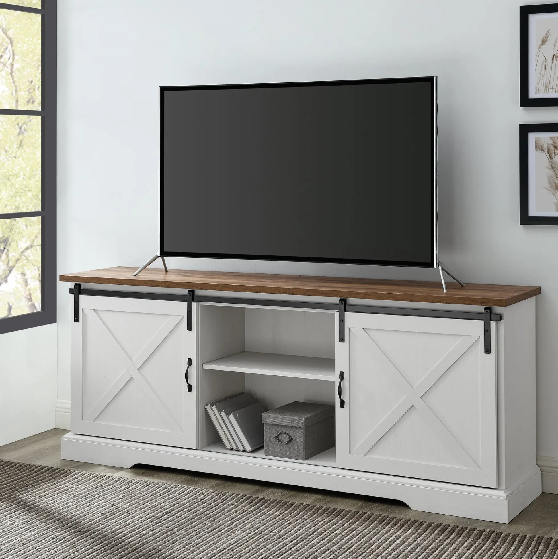 70" Sliding Barn Door TV Console