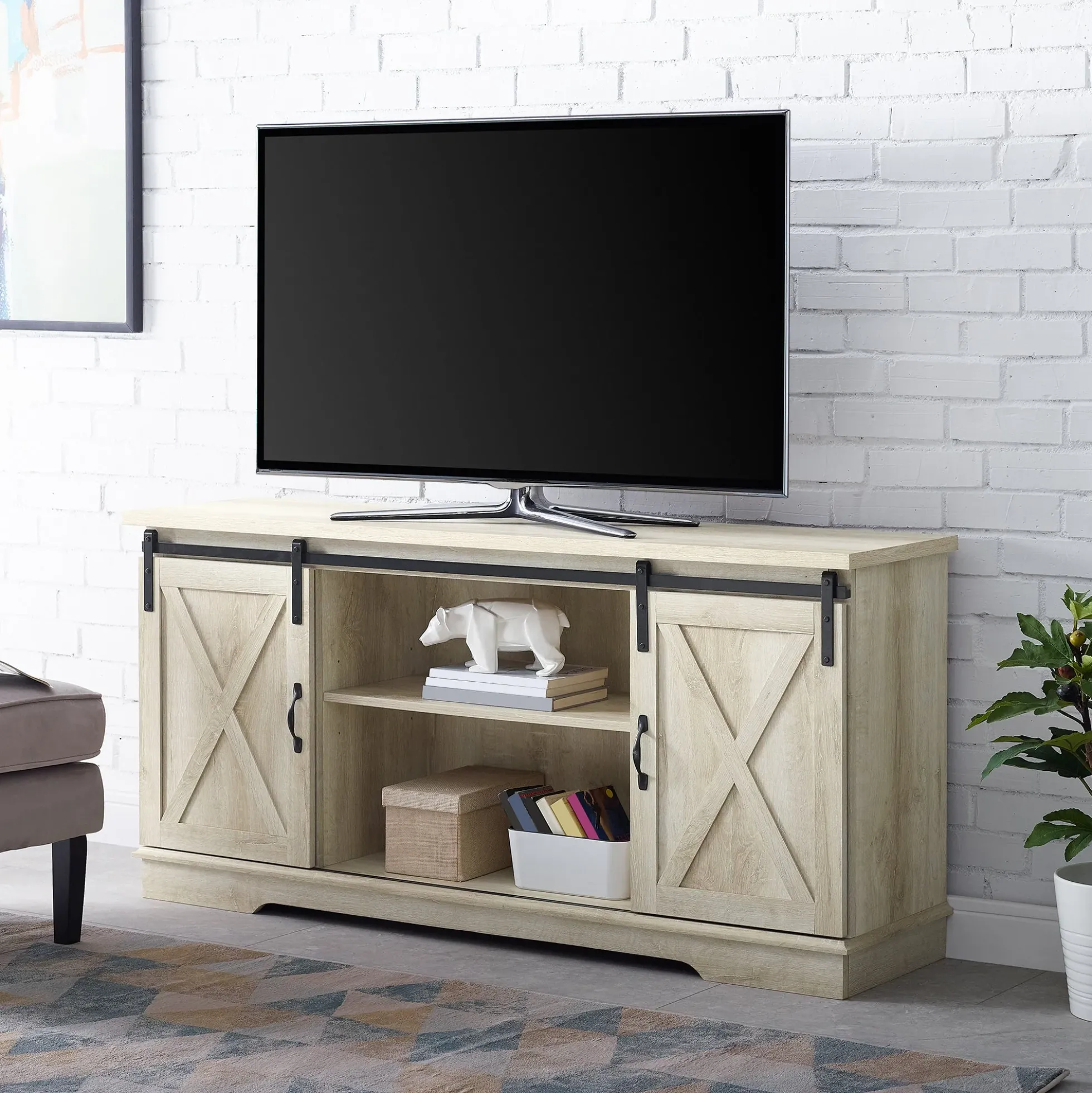 58" Sliding Barn Door TV Stand