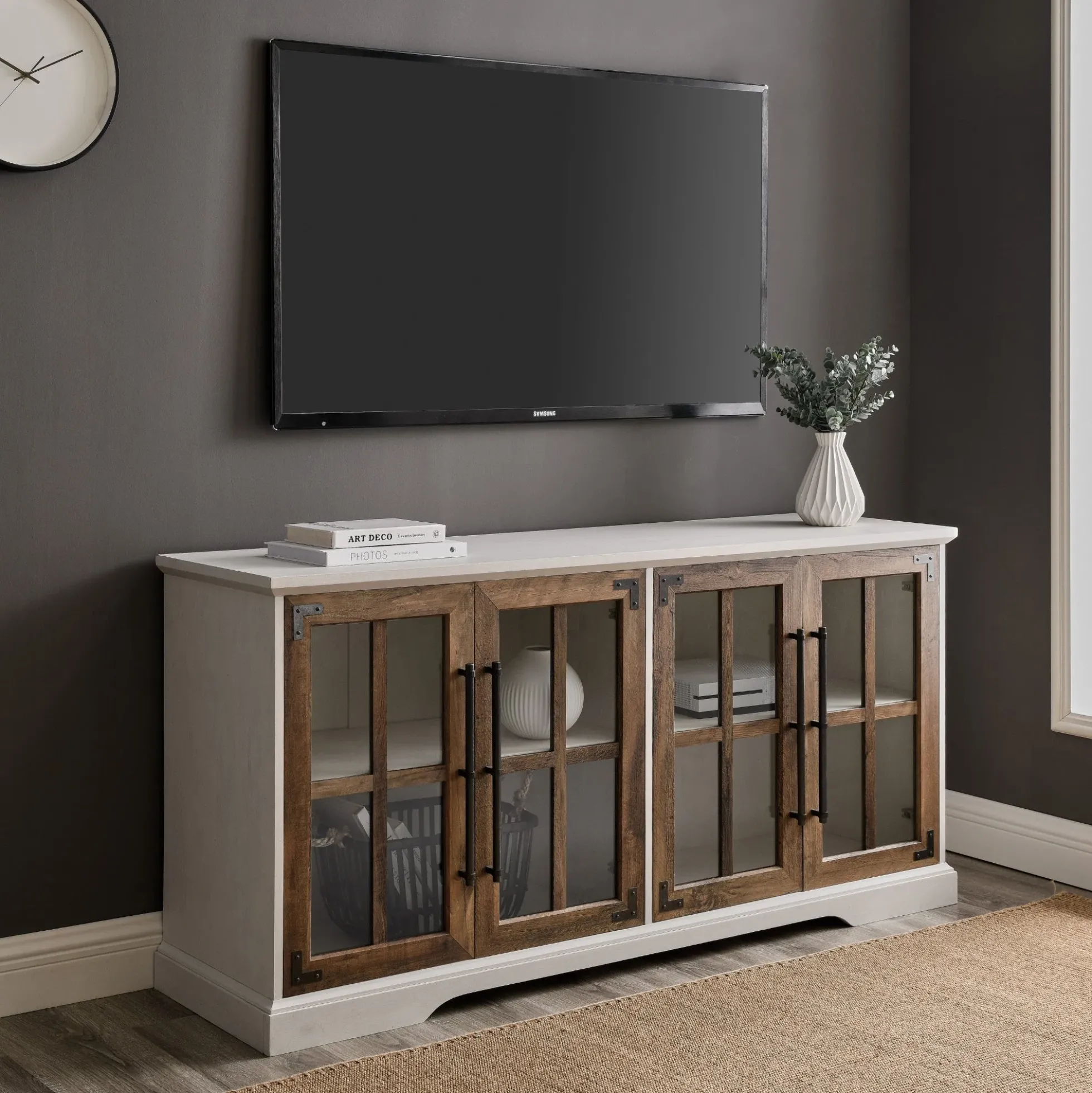 Abigail 58" Farmhouse 4 Door TV Stand