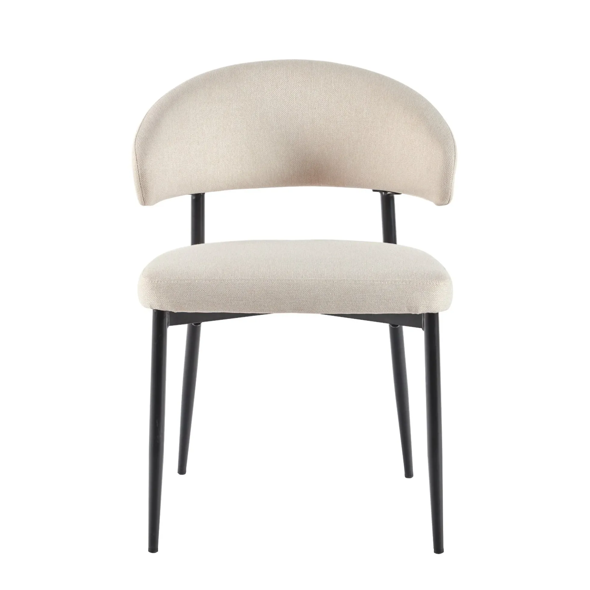 Alexis Modern Upholstered Curved Dining Chair, set of 2