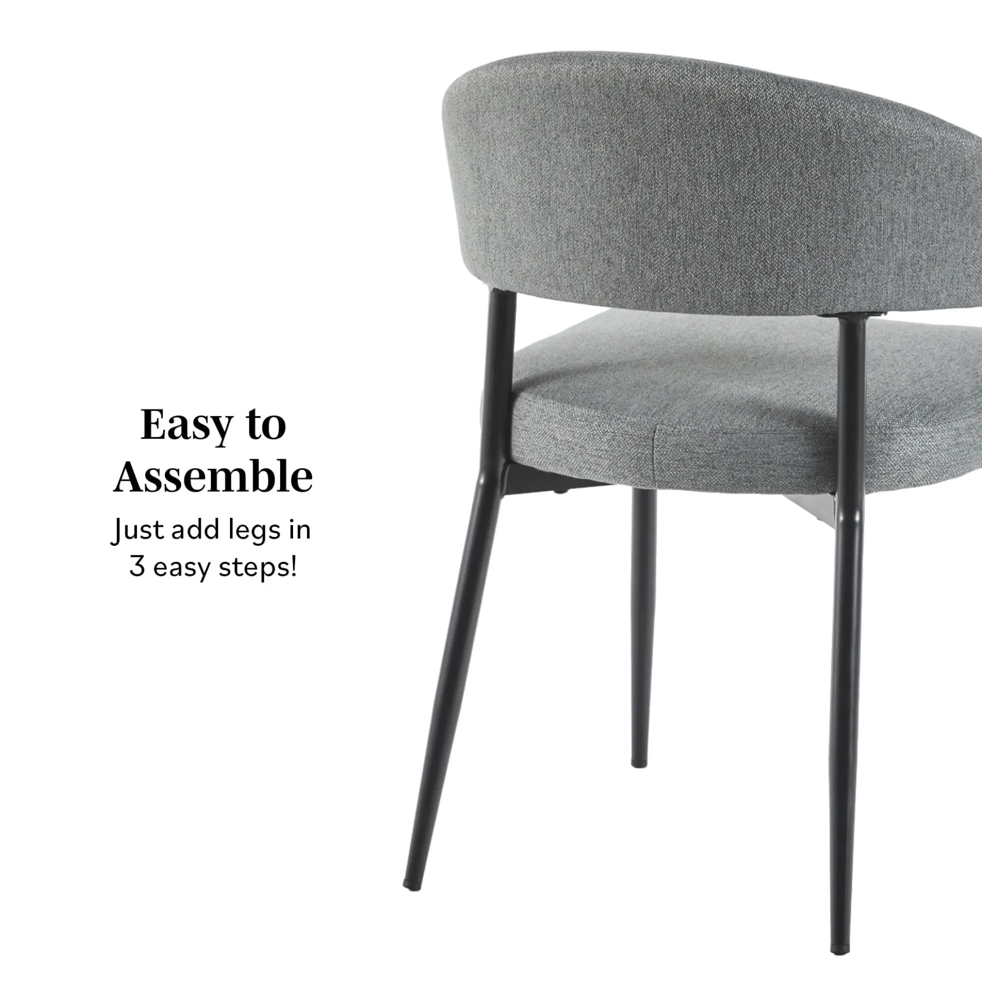 Alexis Modern Upholstered Curved Dining Chair, set of 2