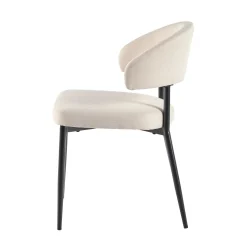 Alexis Modern Upholstered Curved Dining Chair, set of 2