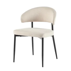 Alexis Modern Upholstered Curved Dining Chair, set of 2