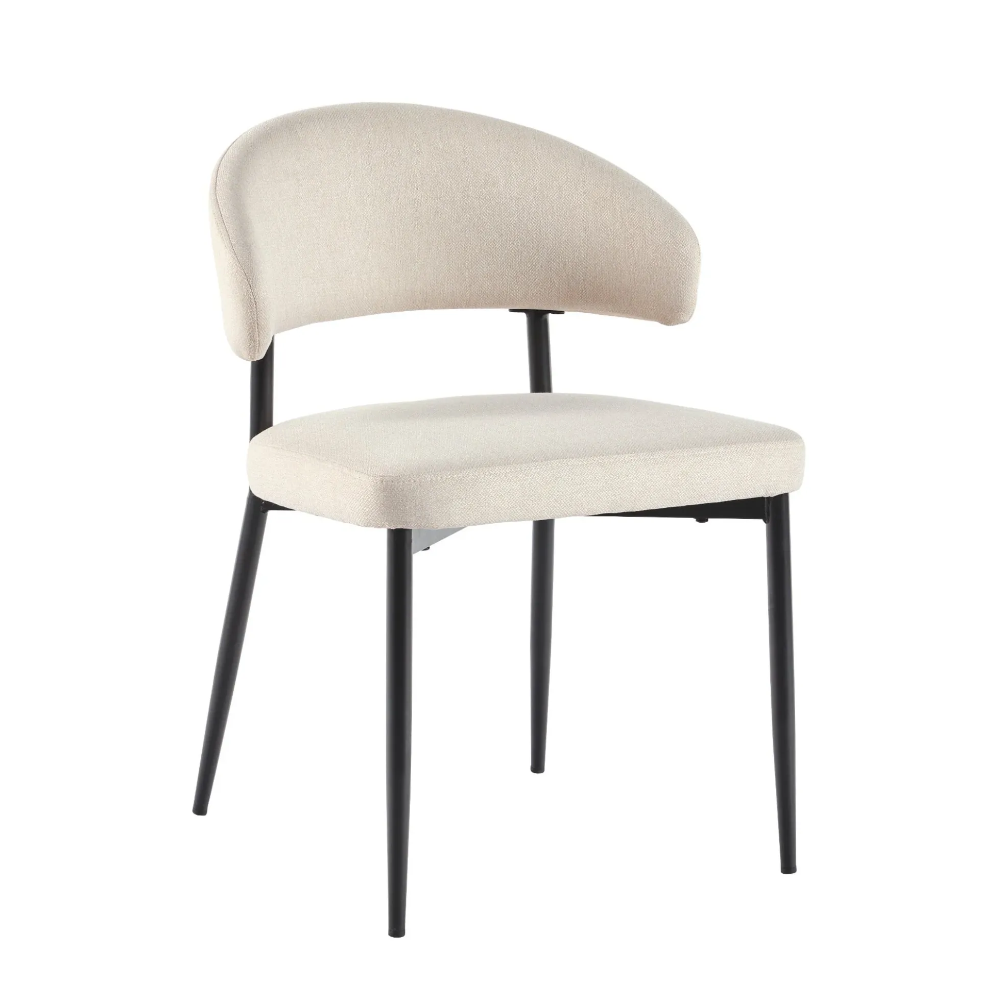 Alexis Modern Upholstered Curved Dining Chair, set of 2