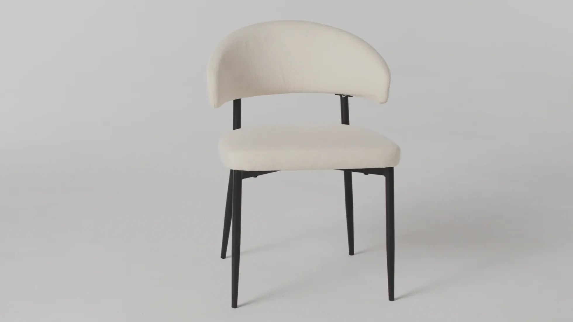 Alexis Modern Upholstered Curved Dining Chair, set of 2