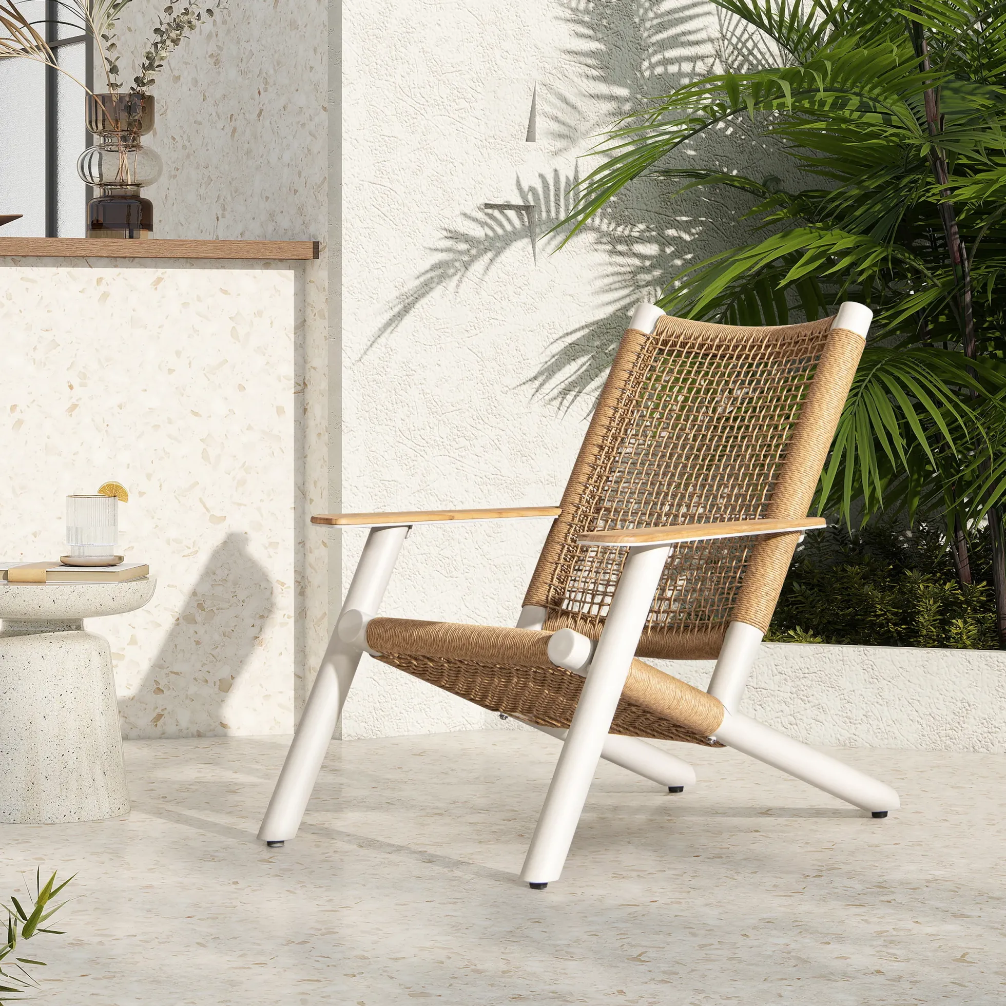 All Weather Wicker Atlas Adirondack Outdoor Lounge Chair