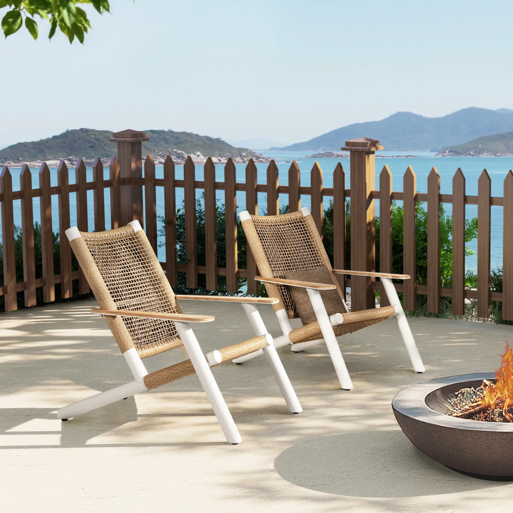 All Weather Wicker Atlas Adirondack Outdoor Lounge Chair