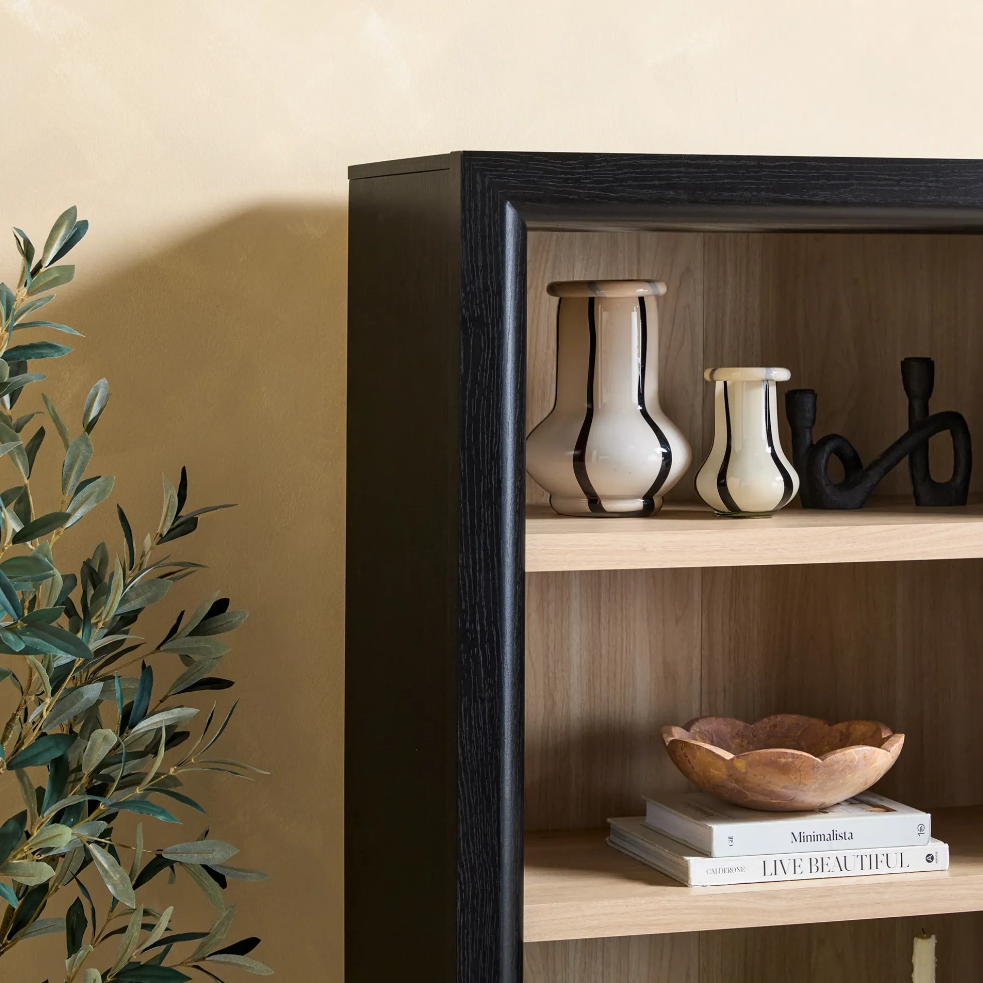Amira Modern Wood Bookshelf with Storage Cabinet