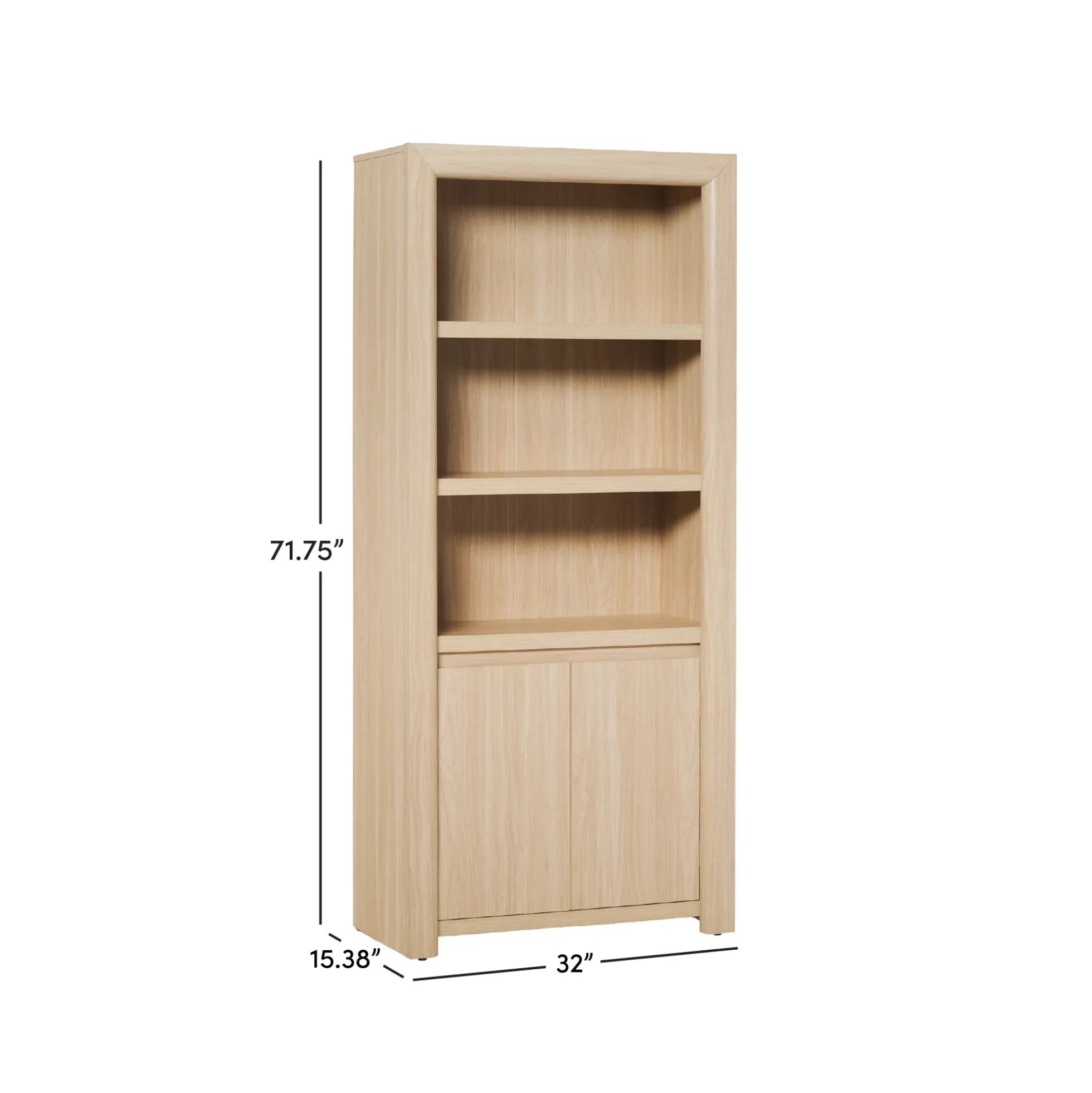 Amira Modern Wood Bookshelf with Storage Cabinet