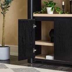 Amira Modern Wood Bookshelf with Storage Cabinet
