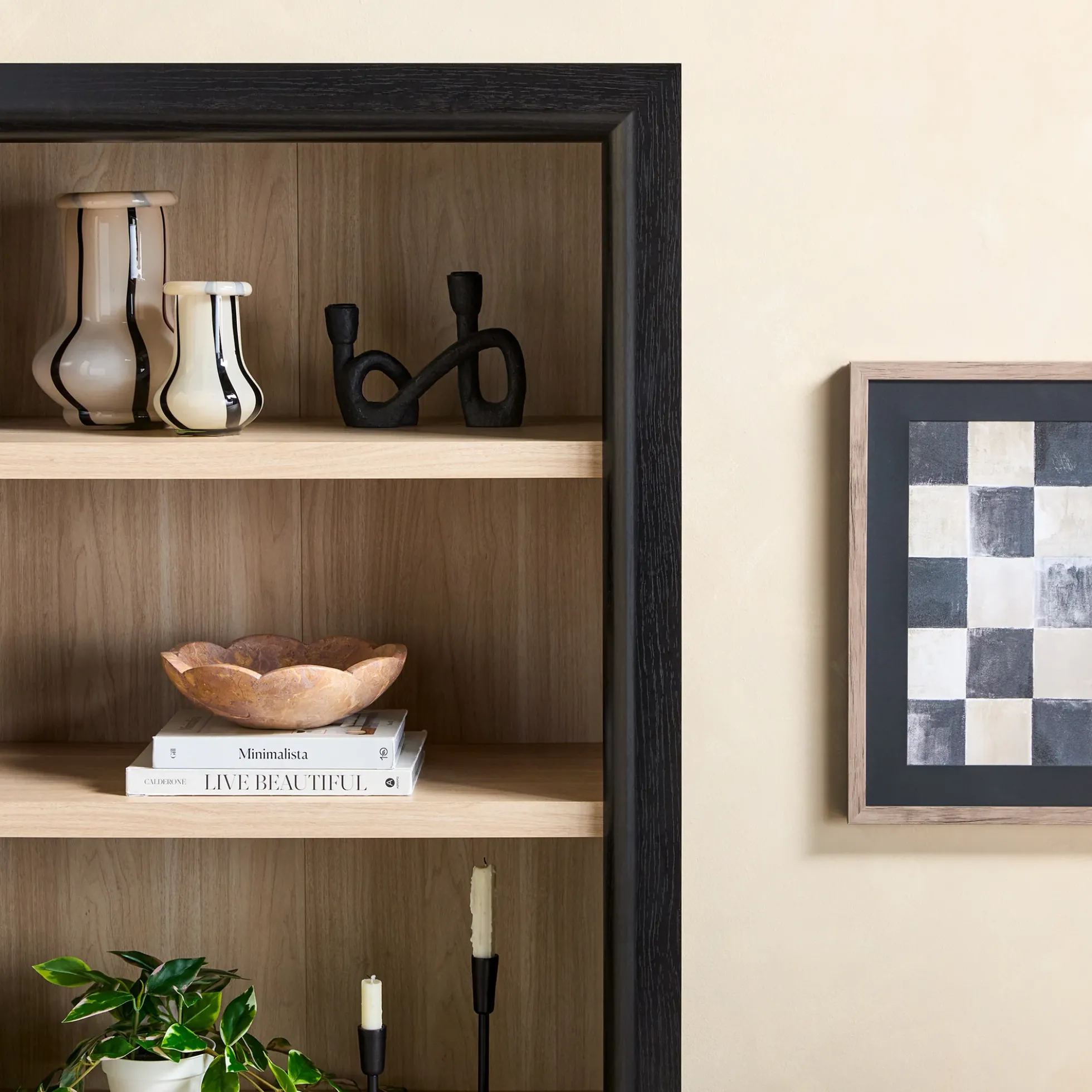 Amira Modern Wood Bookshelf with Storage Cabinet