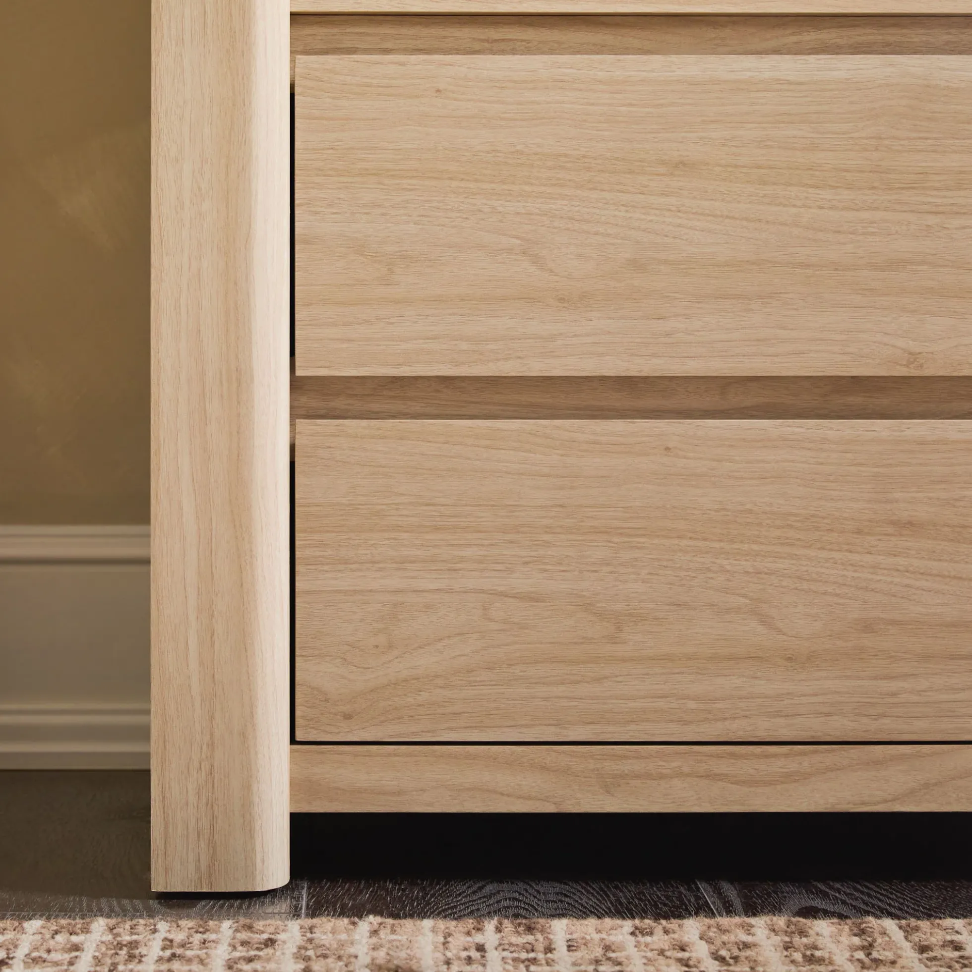 Amira Modern Wood Bookshelf with Glass Doors and Drawer Storage