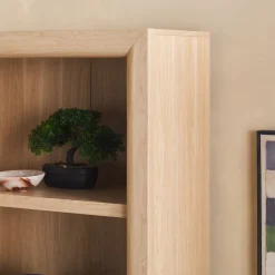 Amira Modern Wood Open Bookshelf