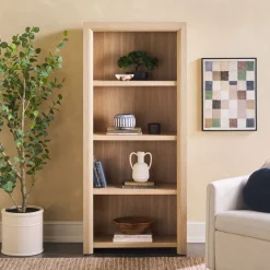 Amira Modern Wood Open Bookshelf