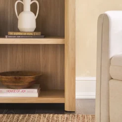 Amira Modern Wood Open Bookshelf