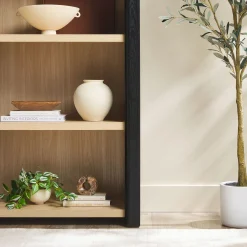 Amira Modern Wood Open Bookshelf