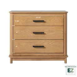 Annette Contemporary 3-Drawer Wood Nightstand