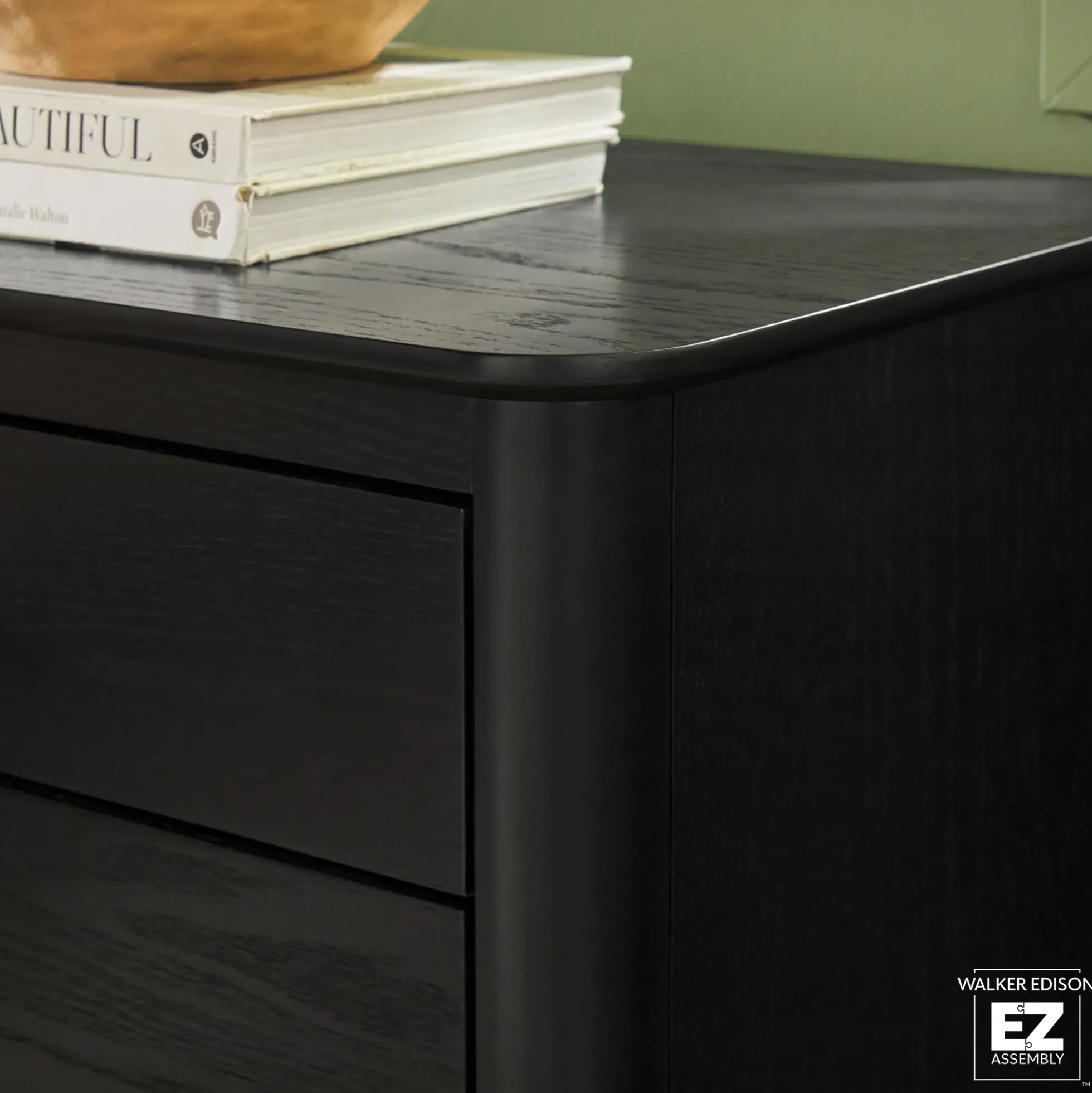 Annette Contemporary 3-Drawer Wood Nightstand
