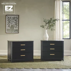 Annette Contemporary 3-Drawer Wood Nightstand