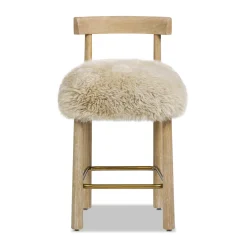 Arden 27.5 Genuine Fur Counter Height Bar Stool