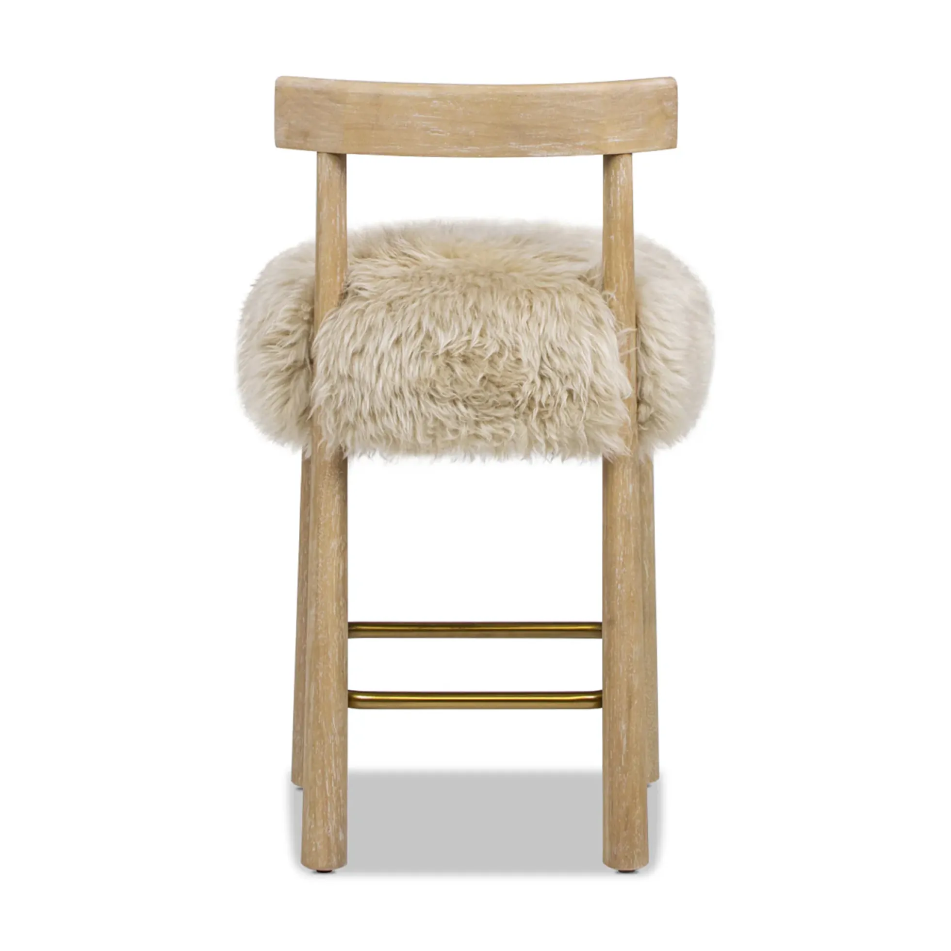 Arden 27.5 Genuine Fur Counter Height Bar Stool