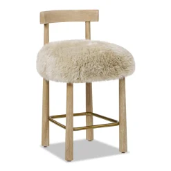 Arden 27.5 Genuine Fur Counter Height Bar Stool