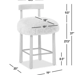Arden 27.5 Genuine Fur Counter Height Bar Stool