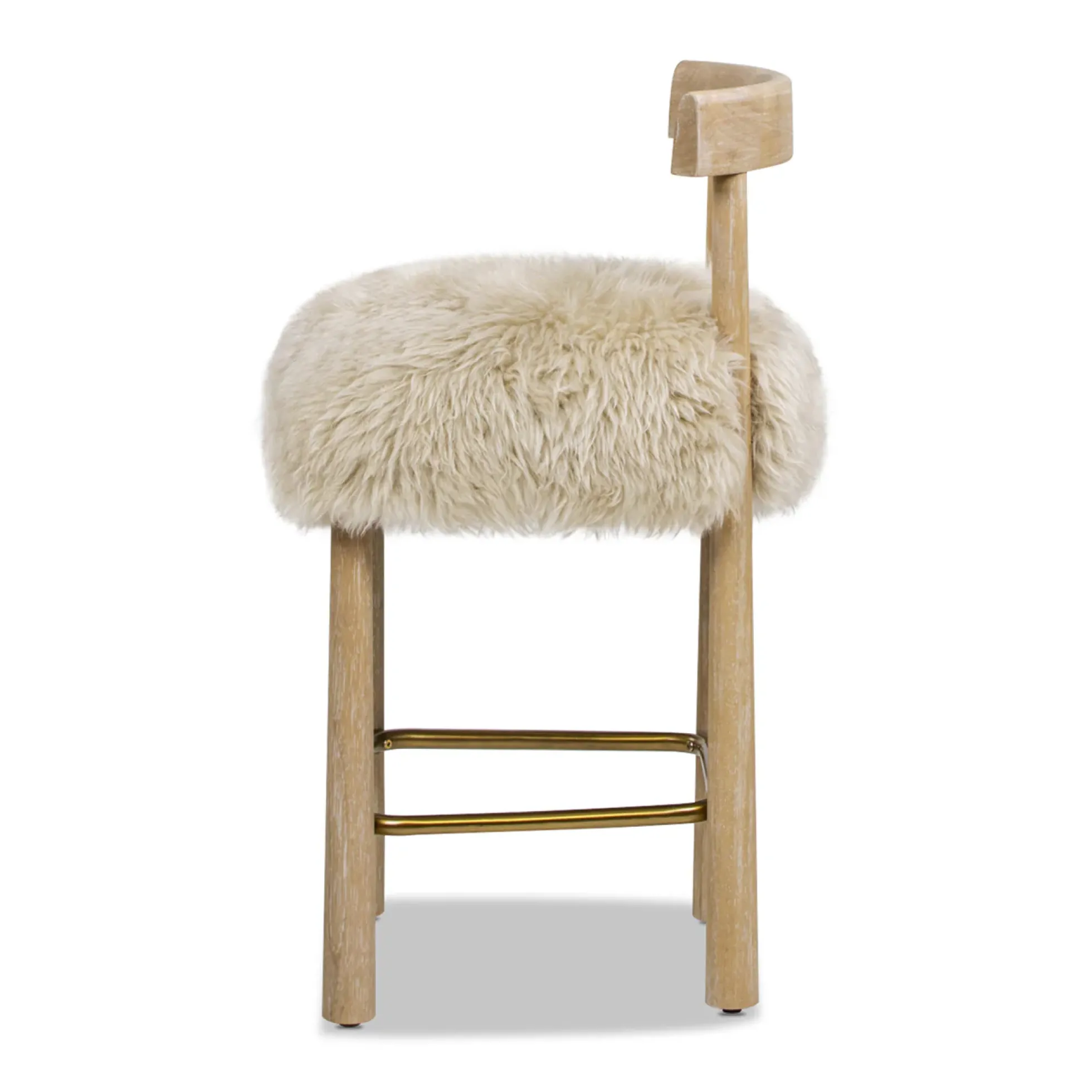 Arden 27.5 Genuine Fur Counter Height Bar Stool
