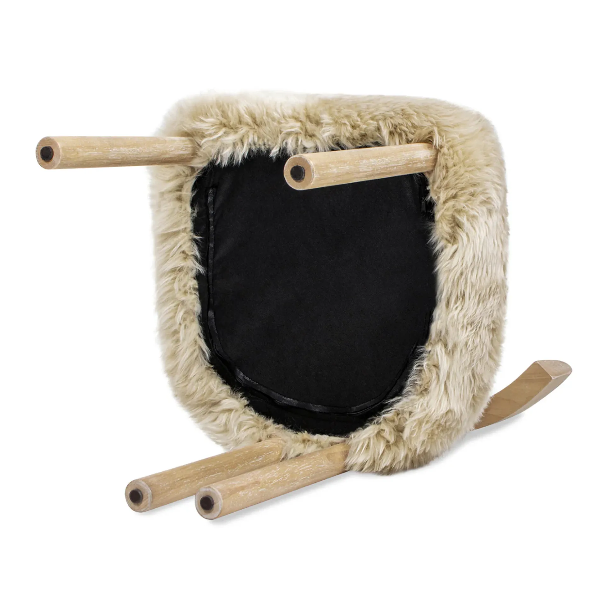 Arden 19.5' Genuine Sheepskin Fur Split Back Dining Chair