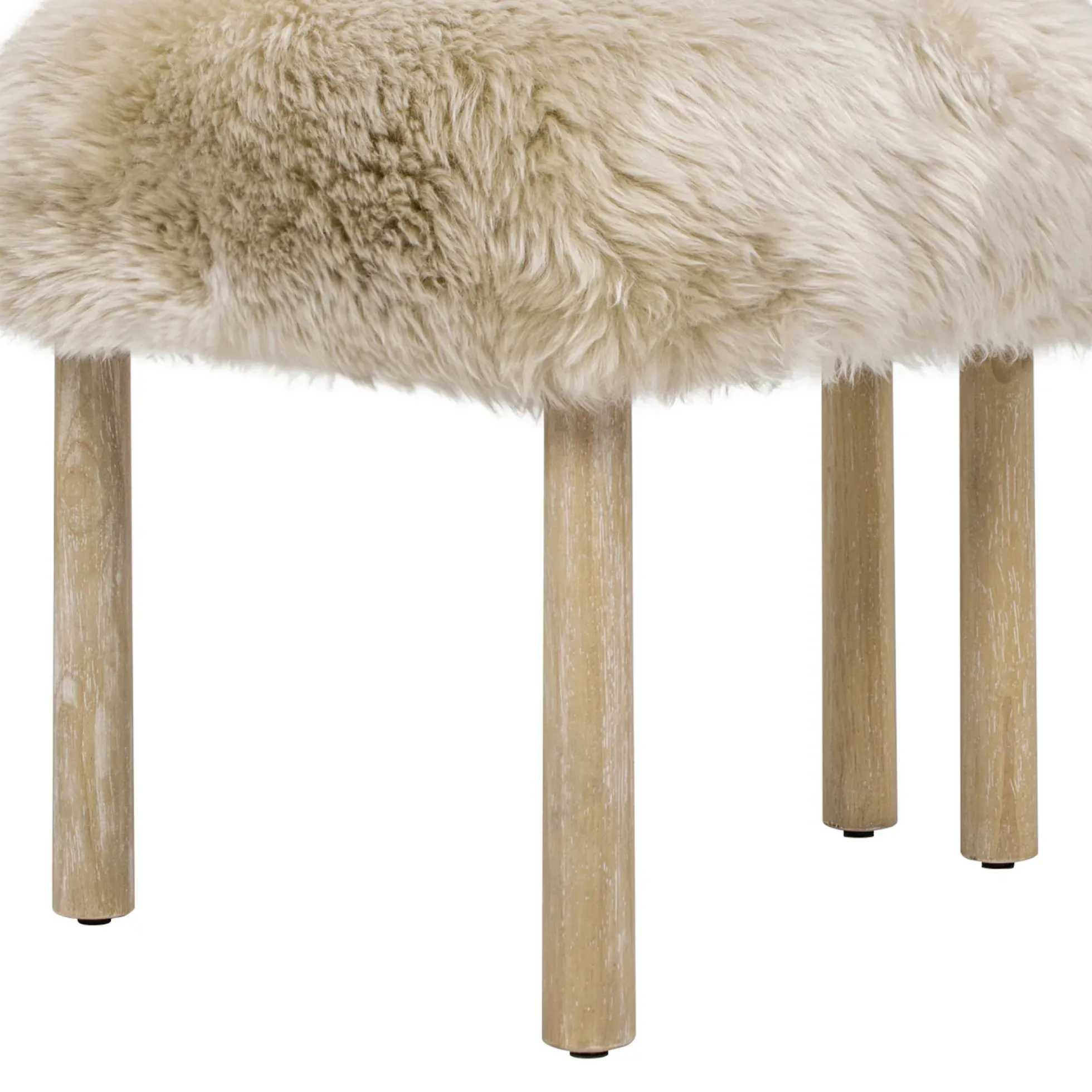 Arden 19.5' Genuine Sheepskin Fur Split Back Dining Chair