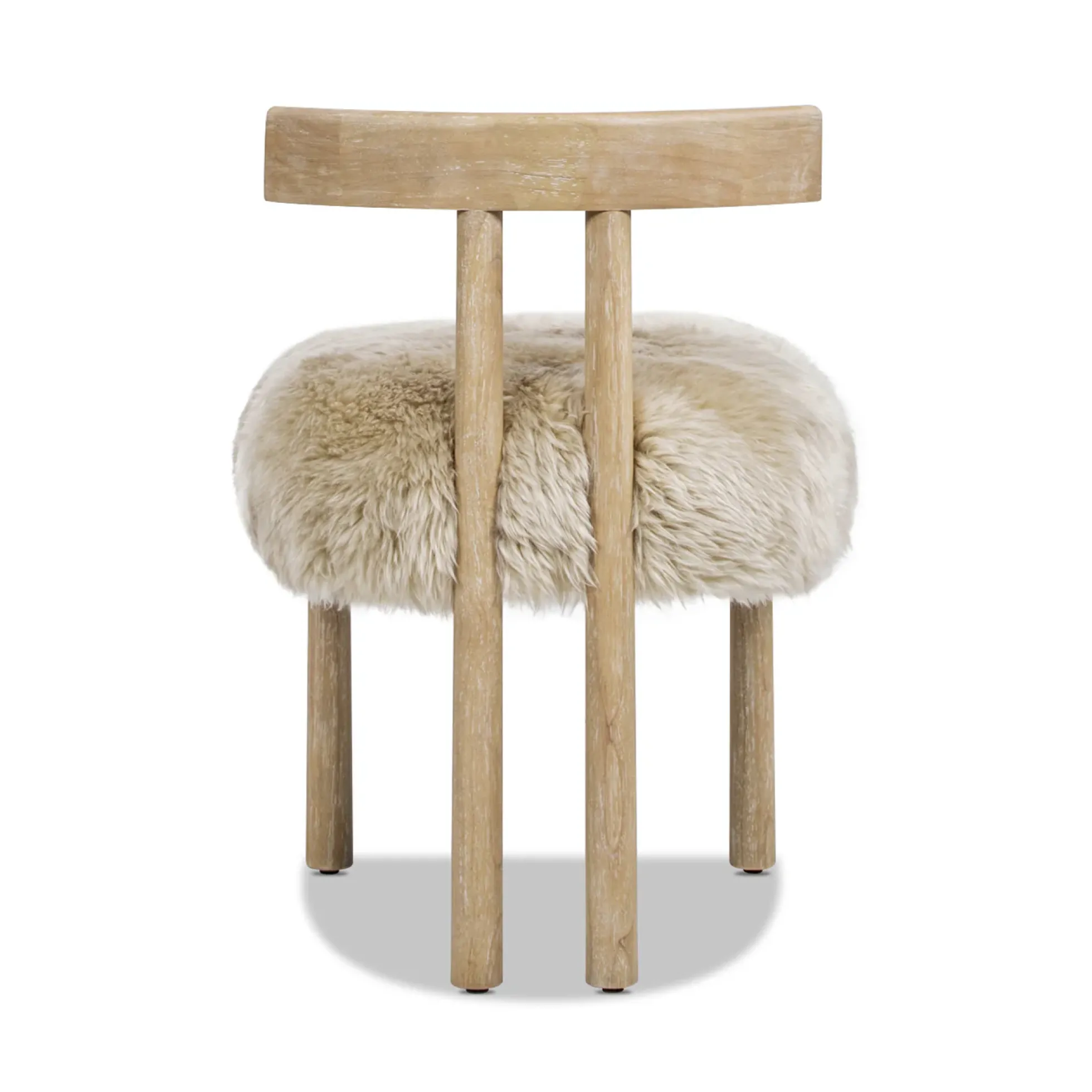 Arden 19.5' Genuine Sheepskin Fur Split Back Dining Chair