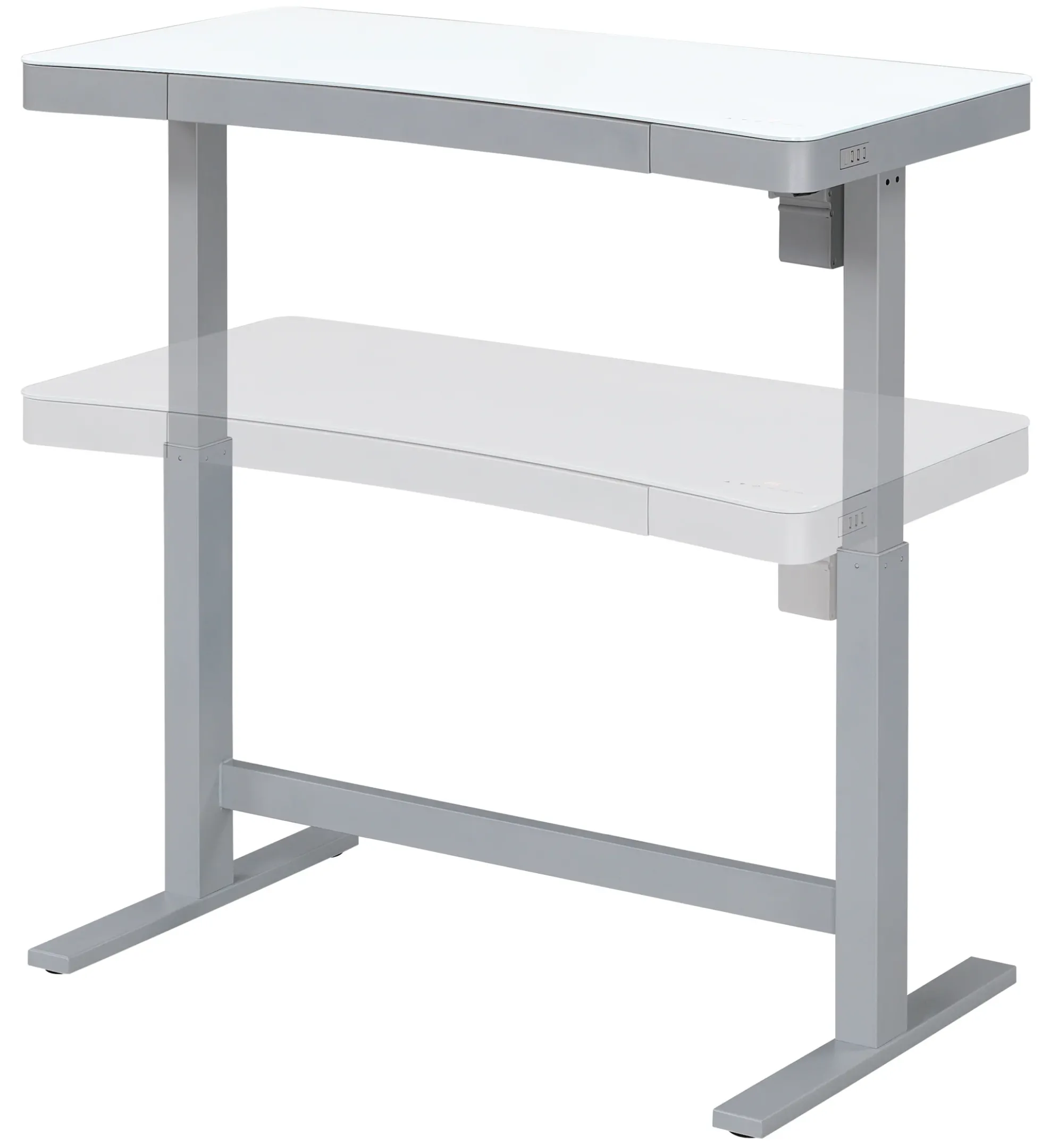 Ashford™ Adjustable Height Sit‑Stand Desk with USB Ports and Storage