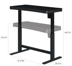 Ashford™ Adjustable Height Sit‑Stand Desk with USB Ports and Storage