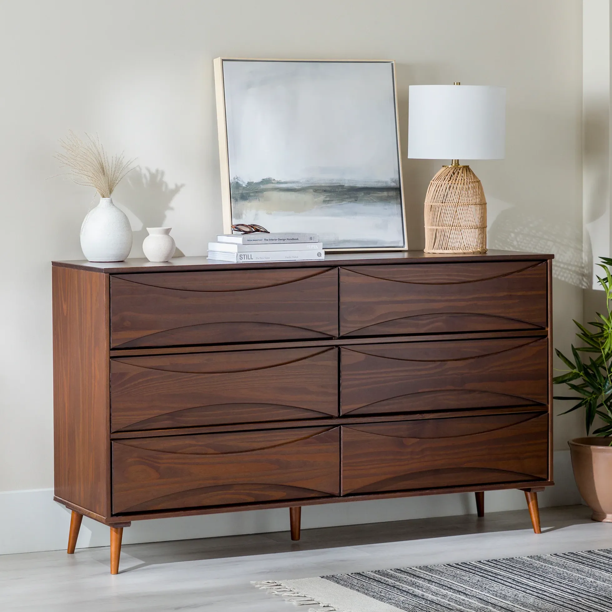 Atticus Solid Wood Mid-Century Modern Dresser