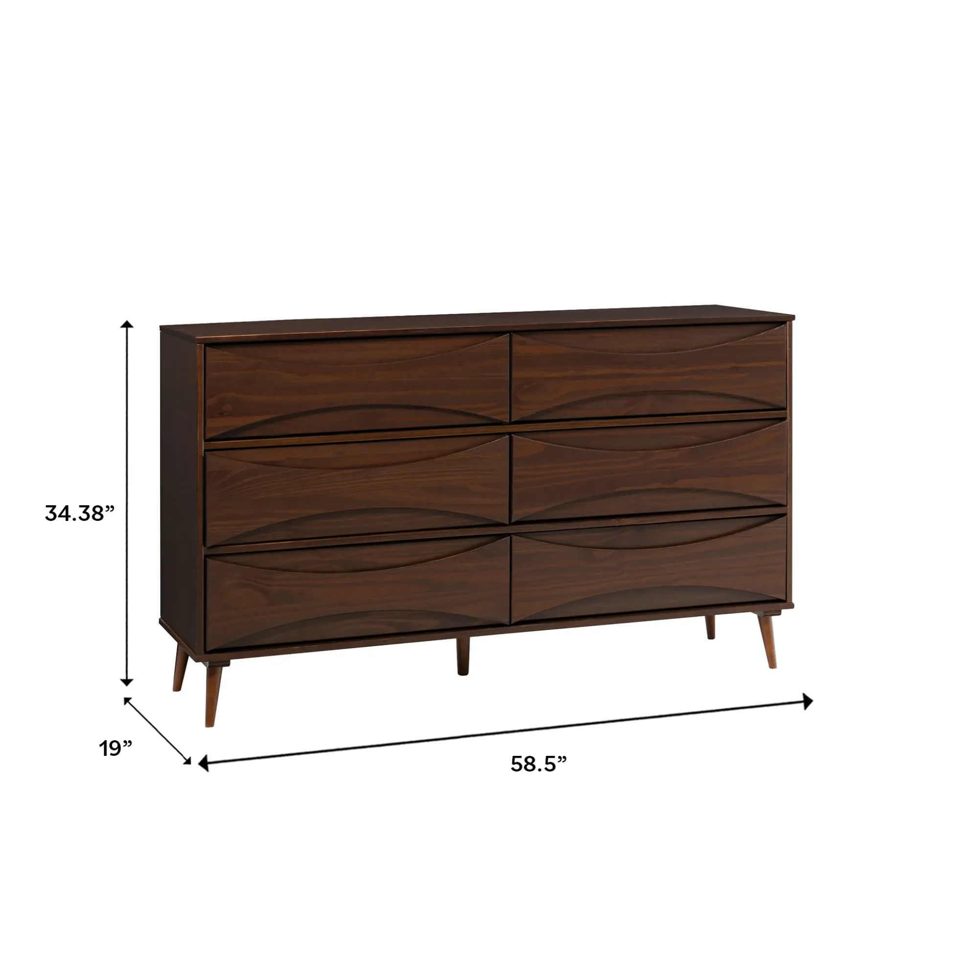 Atticus Solid Wood Mid-Century Modern Dresser