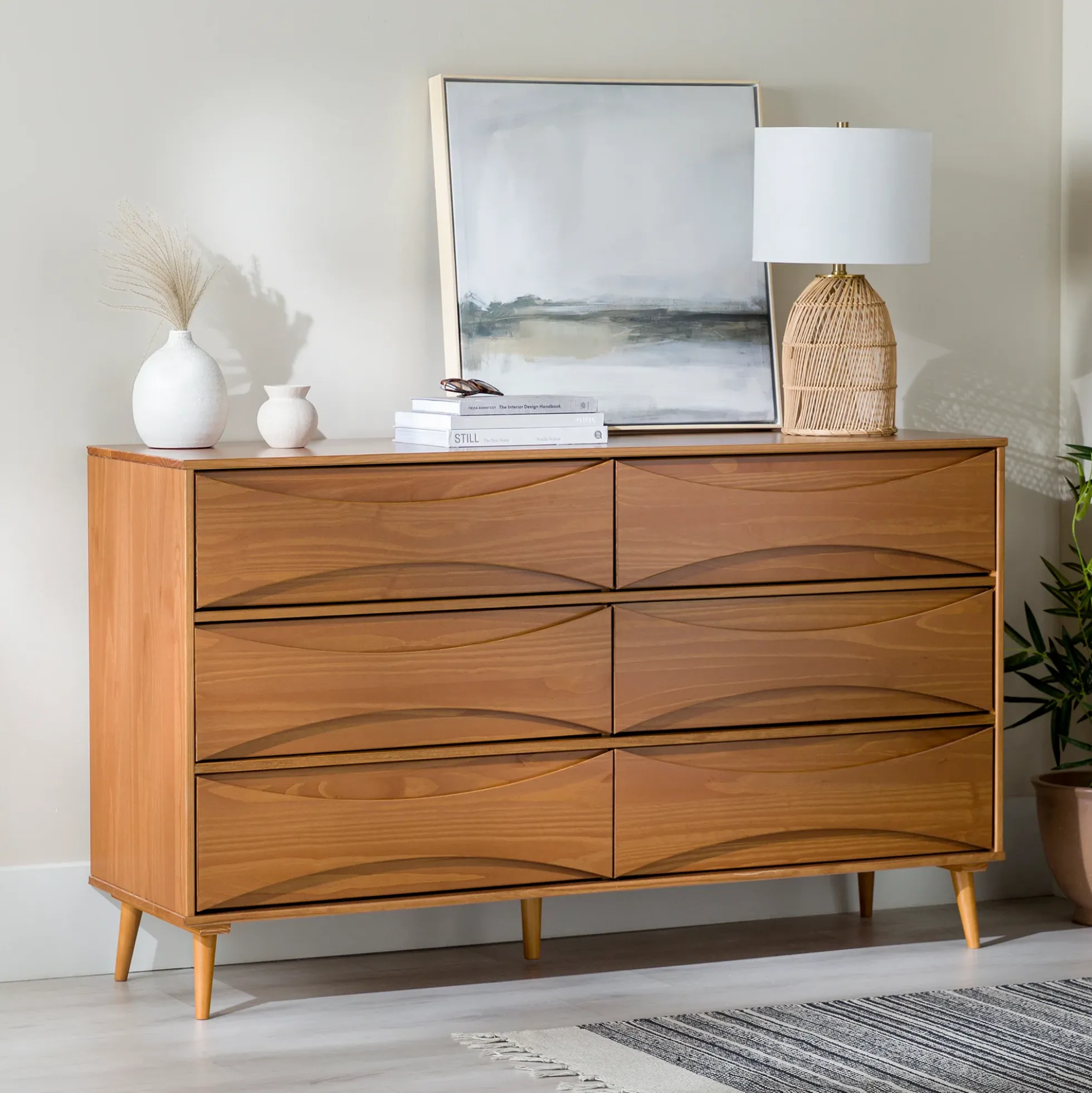 Atticus Solid Wood Mid-Century Modern Dresser
