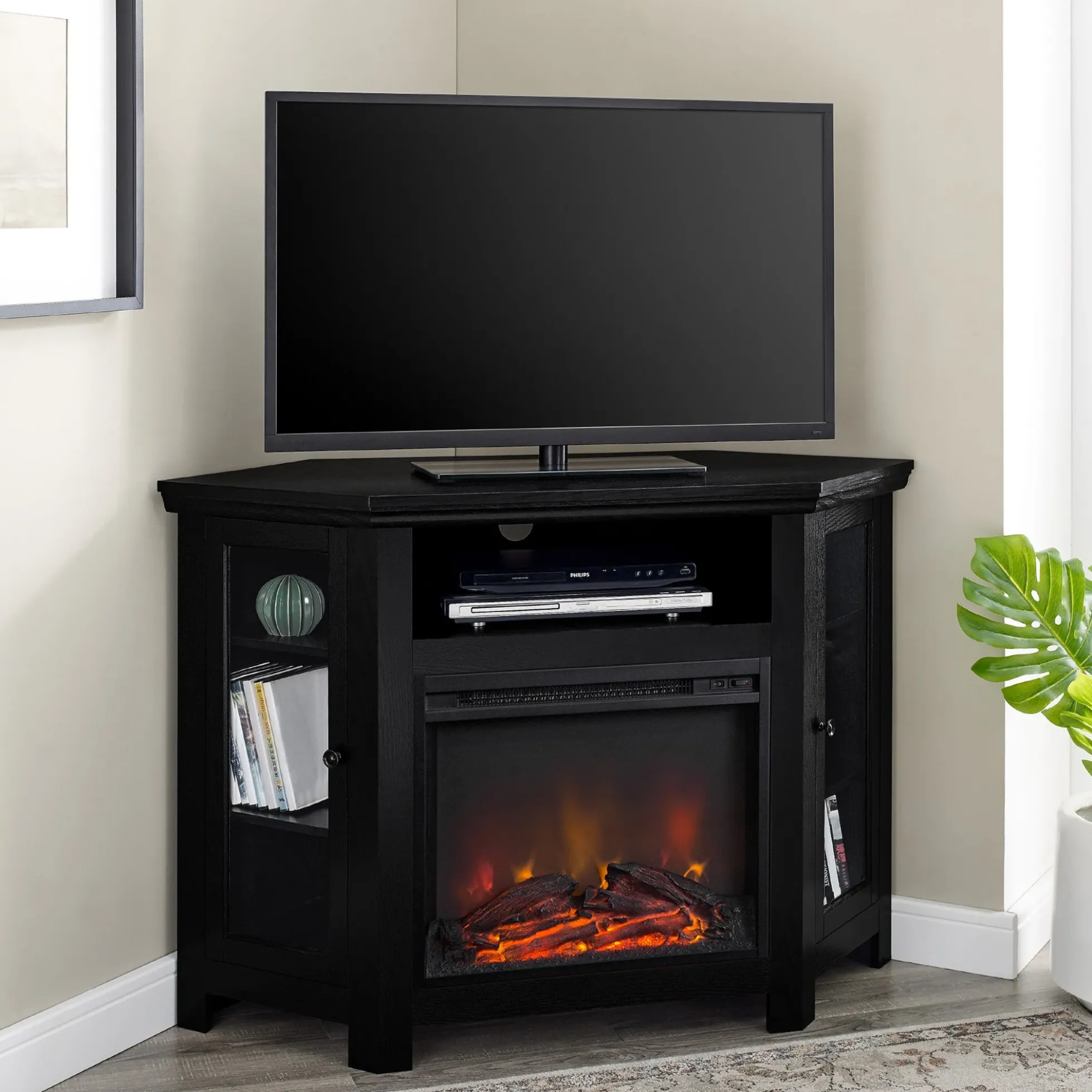 Barn 48" Wood Corner Fireplace TV Stand