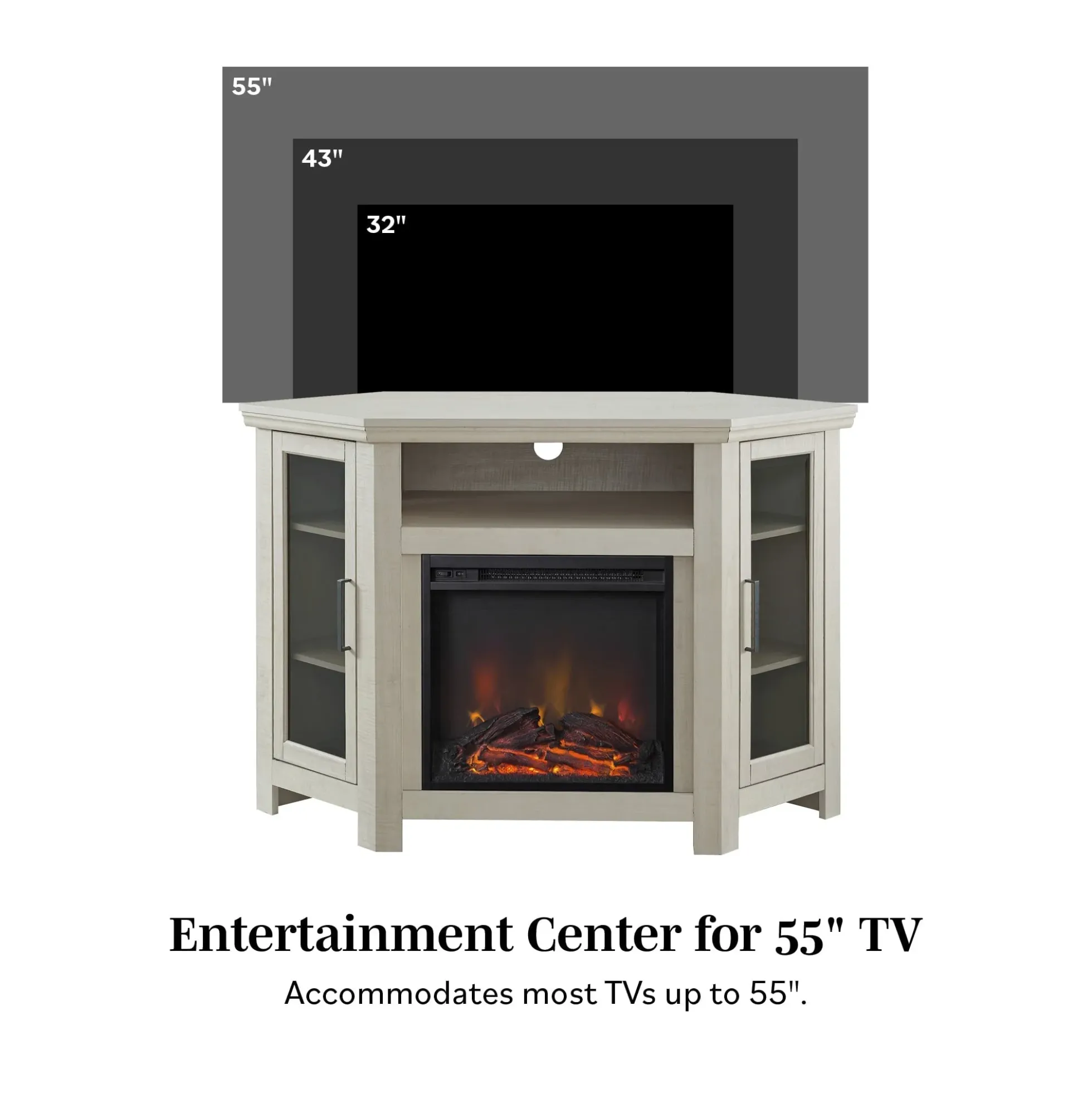 Barn 48" Wood Corner Fireplace TV Stand