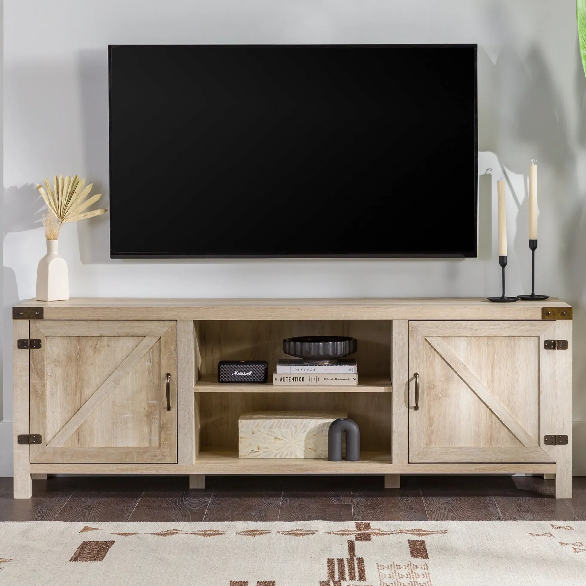 Barn Door 70" Modern Farmhouse TV Stand